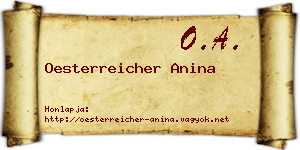 Oesterreicher Anina névjegykártya